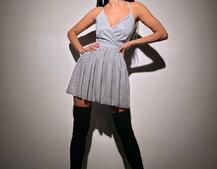 Блискуча сукня з пишною спідницею та шнурівкою на спинці | PUSHKA SHOP