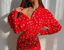 Платье-рубашка с присобранной юбкой  | PUSHKA SHOP