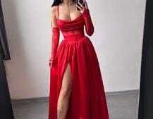 Атласний комплект: корсет + спідниця максі  | PUSHKA SHOP