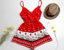 Летний ромпер на бретелях  | PUSHKA SHOP