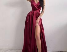 Платье макси с разрезом на юбке и запахом на груди   Платье макси с разрезом на юбке и запахом на груди   | PUSHKA SHOP