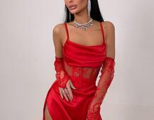 Комплект: корсет+ рукавички + спідниця максі | PUSHKA SHOP