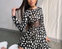 Приталена сукня з корсетною вставкою та спідницею-сонцем | PUSHKA SHOP