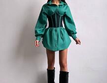 Приталена сорочка + корсет  | PUSHKA SHOP