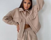 Комплект: тёплая рубашка на кнопках + джоггеры  Комплект: тёплая рубашка на кнопках + джоггеры  | PUSHKA SHOP