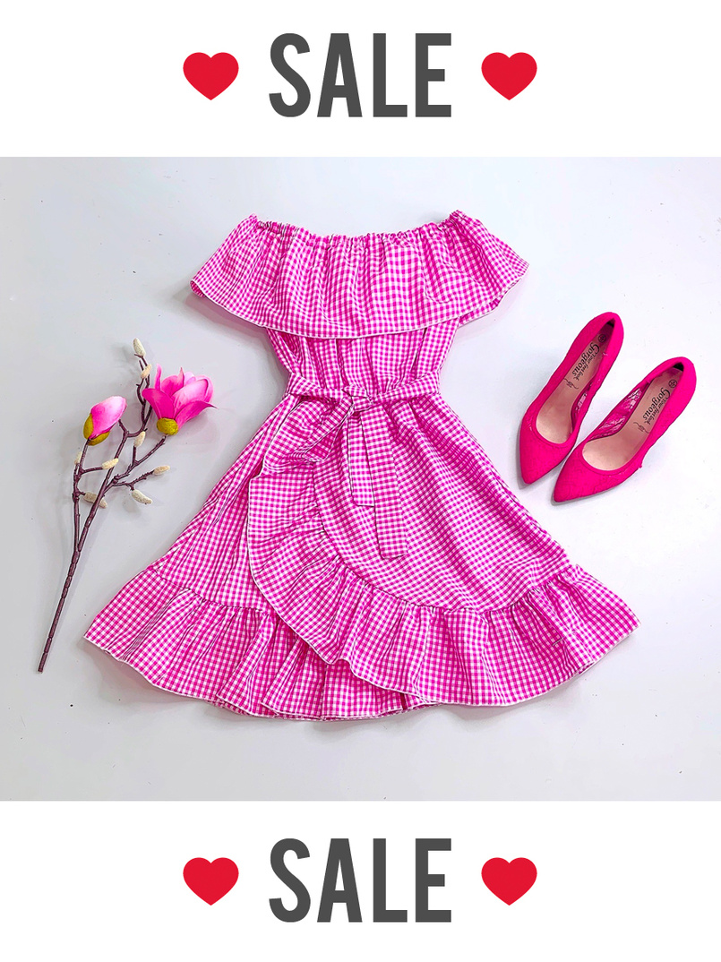 Хлопковое летнее платье в клетку Хлопковое летнее платье в клетку | PUSHKA SHOP