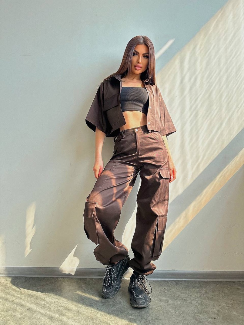 Комплект: сорочка та штани карго Комплект: сорочка та штани карго | PUSHKA SHOP