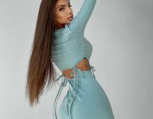 Трикотажное облегающее платье с завязками  | PUSHKA SHOP