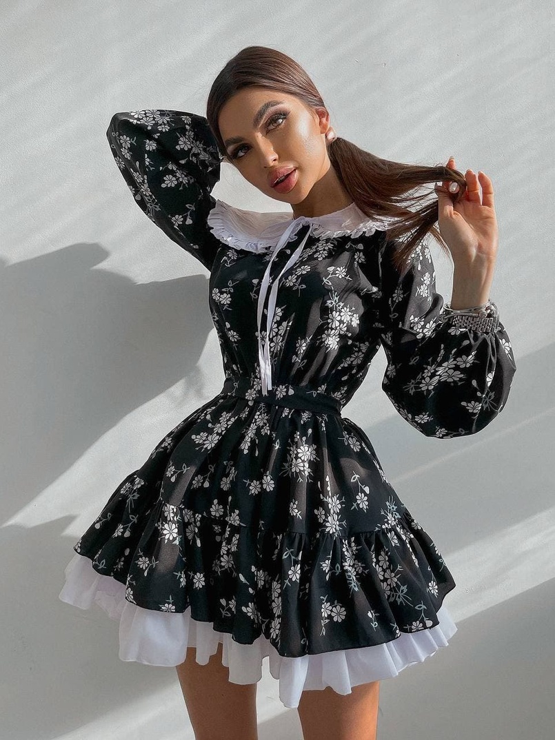 Платье со съёмным воротничком и подъюбником  | PUSHKA SHOP