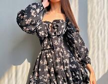 Квіткова сукня з воланами та шнуровкою по спинці | PUSHKA SHOP