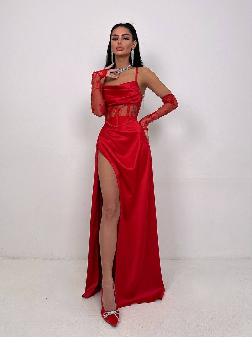 Комплект: корсет+ рукавички + спідниця максі | PUSHKA SHOP