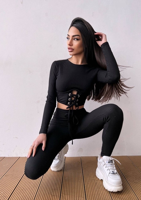 Трикотажний комплект: корсетний топ + легінси | PUSHKA SHOP