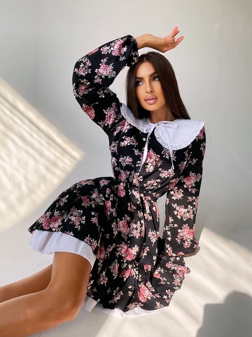 Платье со съёмным воротничком и подъюбником Платье со съёмным воротничком и подъюбником | PUSHKA SHOP