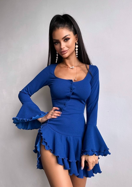 Сукня з з воланами на ґудзиках  | PUSHKA SHOP