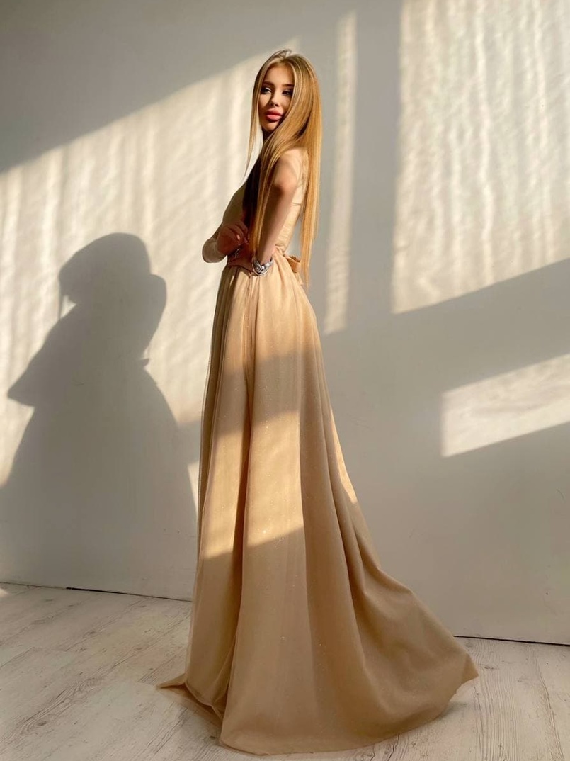 Платье-макси из сетки с блестками Платье-макси из сетки с блестками | PUSHKA SHOP