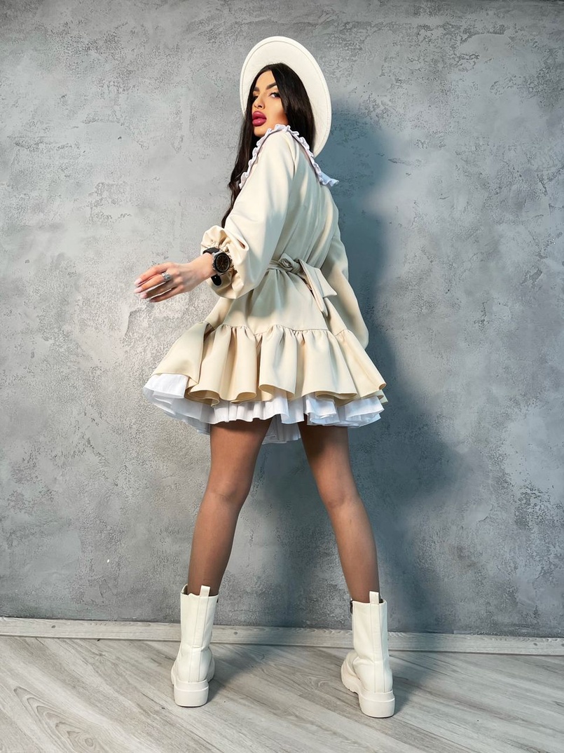 Платье со съёмным воротничком и подъюбником   | PUSHKA SHOP