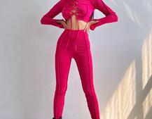 Комплект: топ зі шнурівкою на грудях + легінси | PUSHKA SHOP