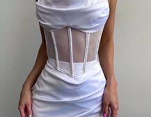 Комплект: корсет, декорований стразами + спідниця міні з драпіруванням   Комплект: корсет, декорований стразами + спідниця міні з драпіруванням   | PUSHKA SHOP