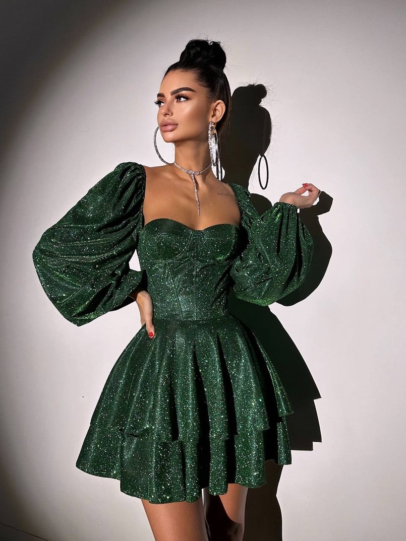 Сяюча корсетна сукня бюстьє з подвійною спідницею  | PUSHKA SHOP