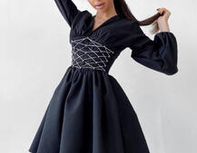 Платье с корсетной вставкой и пышной юбкой   Платье с корсетной вставкой и пышной юбкой   | PUSHKA SHOP