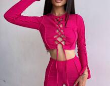 Комплект: топ зі шнурівкою на грудях + легінси | PUSHKA SHOP