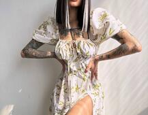 Сукня- міді  з квітковим принтом Сукня- міді  з квітковим принтом | PUSHKA SHOP