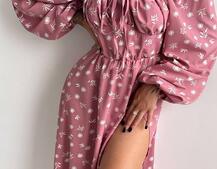 Сукня міді з розрізом на спідниці Сукня міді з розрізом на спідниці | PUSHKA SHOP