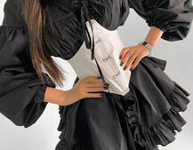 Хлопковое платье в комплекте с подьюбником и корсетом, декорированном крючками  | PUSHKA SHOP