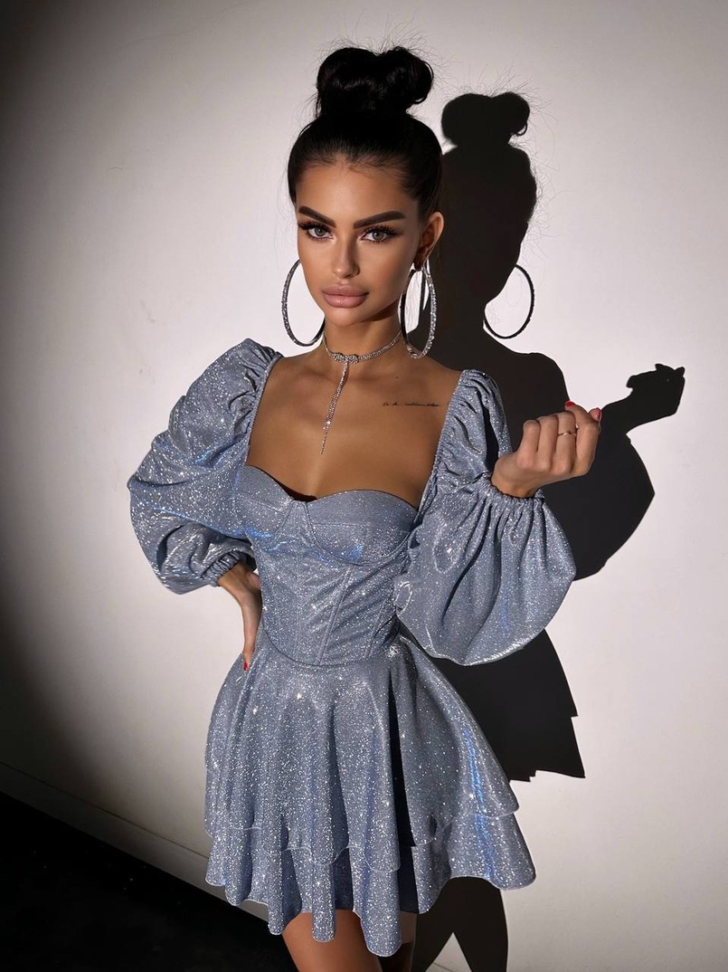 Сяюча корсетна сукня бюстьє з подвійною спідницею  | PUSHKA SHOP