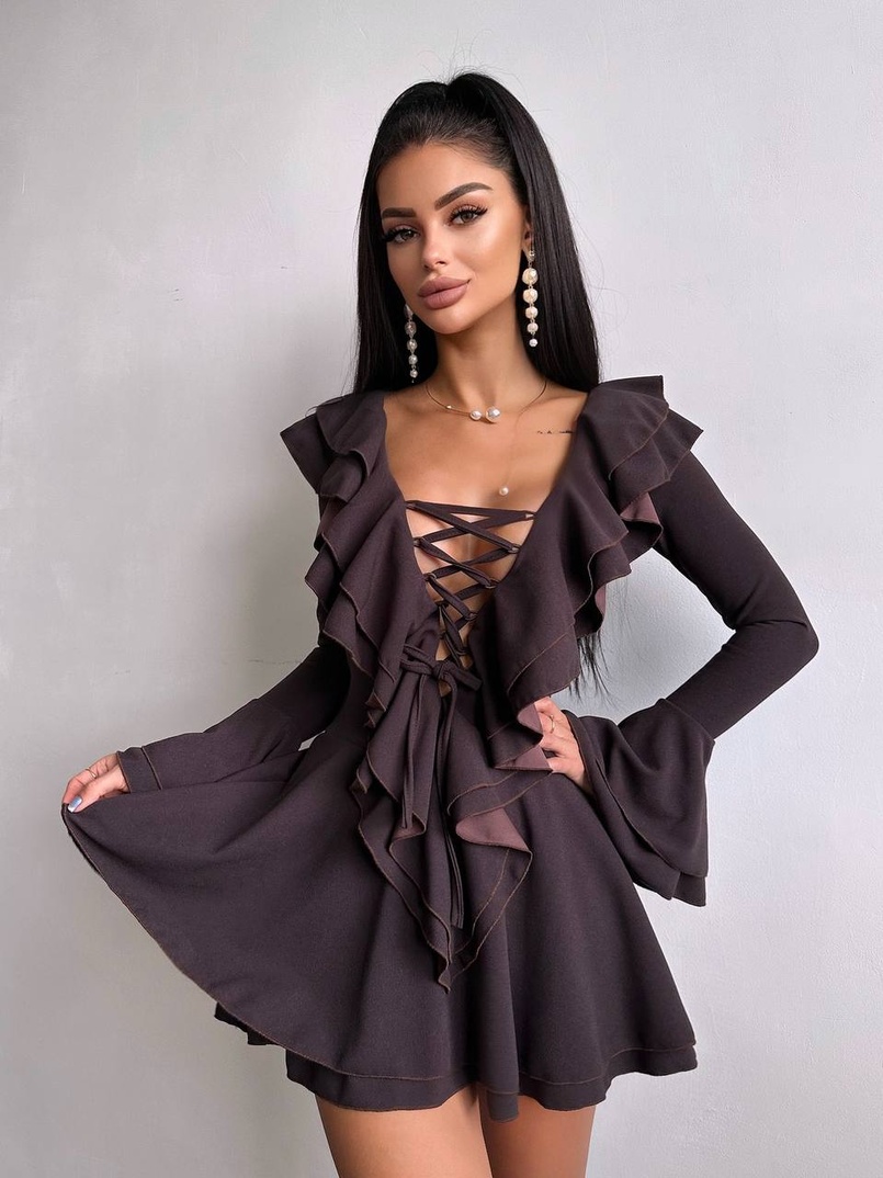 Сукня з з воланами на ґудзиках Сукня з з воланами на ґудзиках | PUSHKA SHOP