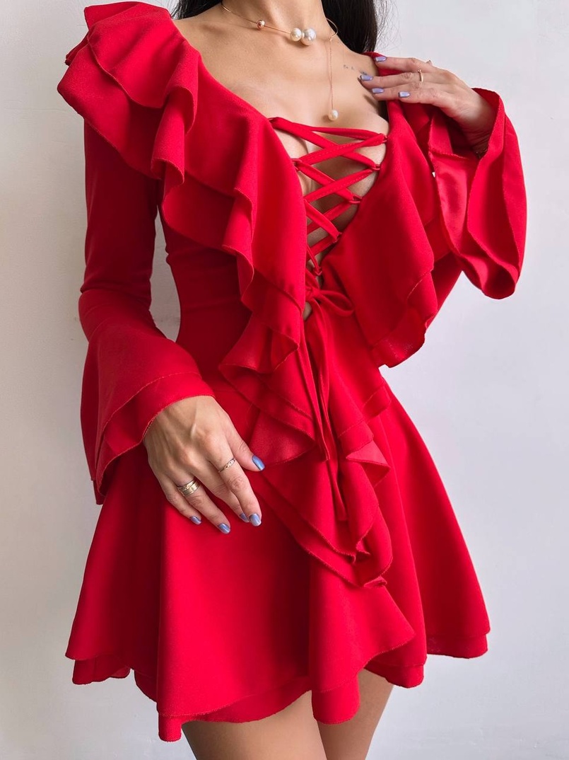 Сукня з з воланами на ґудзиках Сукня з з воланами на ґудзиках | PUSHKA SHOP