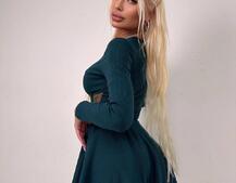 Трикотажна корсетна сукня з мереживом та пишною спідницею  | PUSHKA SHOP