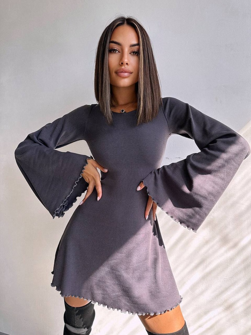 Трикотажна сукня зі шнурівкою на спинці    | PUSHKA SHOP