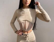 Трикотажний комплект: корсетний топ + легінси | PUSHKA SHOP