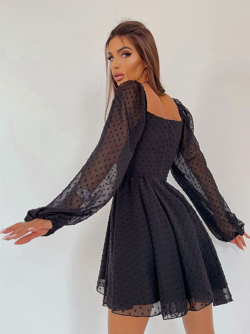 Шифоновое платье с завязками на груди  | PUSHKA SHOP