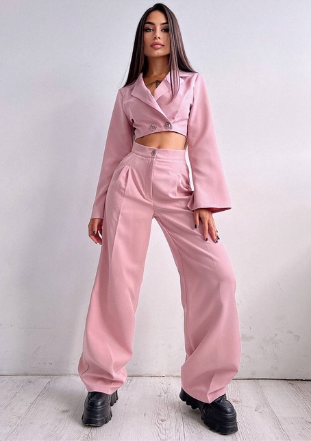 Брючный костюм с широкими штанами  | PUSHKA SHOP