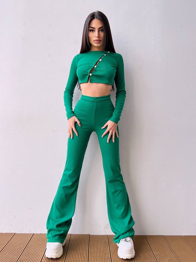 Комплект : штани кльош і топ на ґудзиках   | PUSHKA SHOP