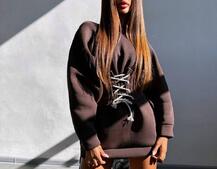 Тепле затишне худі over-size на флісі + корсет на шнурівці Можна носити з корсетом та без Тепле затишне худі over-size на флісі + корсет на шнурівці Можна носити з корсетом та без | PUSHKA SHOP