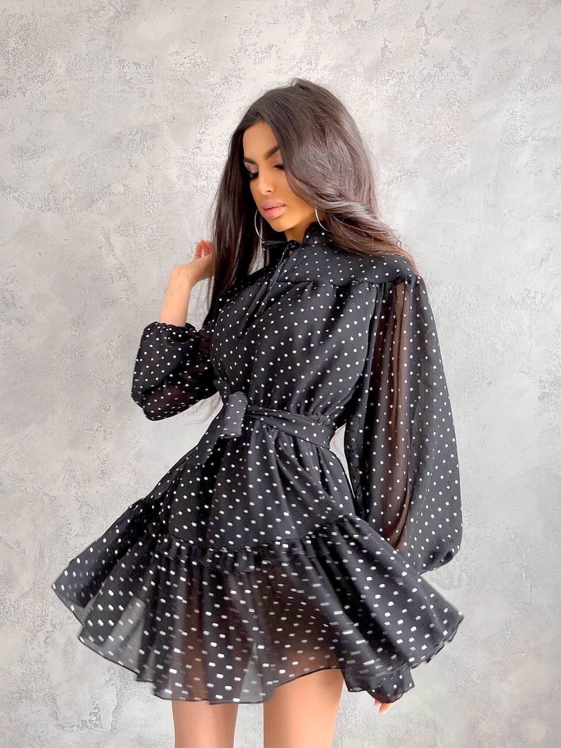 Шифоновое платье с оборками Шифоновое платье с оборками | PUSHKA SHOP