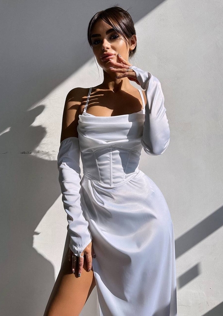 Комплект: корсет з рукавичками + спідниця максі з драпіруванням   | PUSHKA SHOP