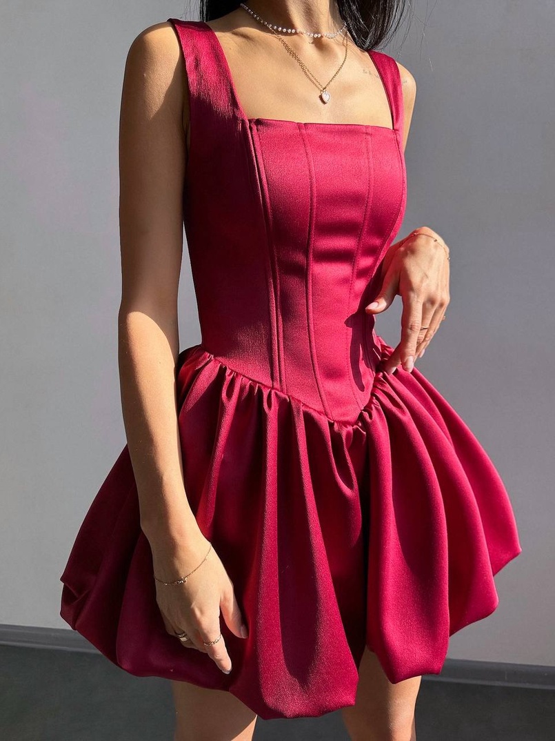 Атласна корсетна сукня міні  | PUSHKA SHOP