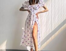 Сукня- міді  з квітковим принтом | PUSHKA SHOP