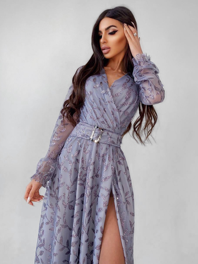 Платье миди с блестками Платье миди с блестками | PUSHKA SHOP