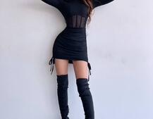 Сукня-міні  з елементами корсету  Довжину спідниці можна регулювати  | PUSHKA SHOP