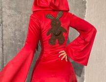 Оксамитова сукня міні з розкльошоними рукавами    | PUSHKA SHOP