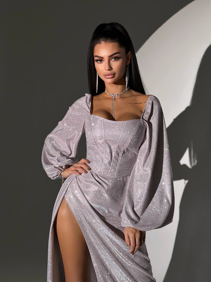 Сяючий комплект: корсет + спідниця  максі з драпіруванням | PUSHKA SHOP