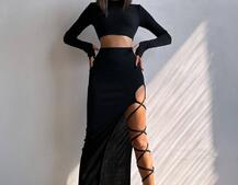 Комплект: топ + спідниця із зав‘язками на ніжку Комплект: топ + спідниця із зав‘язками на ніжку | PUSHKA SHOP