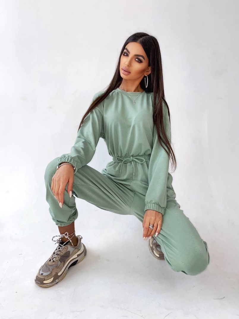 Комплект: комфортный трикотажный комбинезон   укорочённый двухсторонний жилет  | PUSHKA SHOP