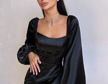 Атласний комплект: корсет + спідниця з драпіруванням Атласний комплект: корсет + спідниця з драпіруванням | PUSHKA SHOP