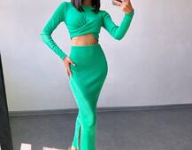 Комплект: топ + спідниця с розрізами Комплект: топ + спідниця с розрізами | PUSHKA SHOP